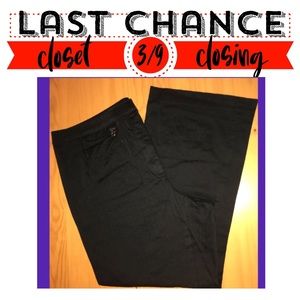 Black Textured Stripe Pants with Zipper Pockets